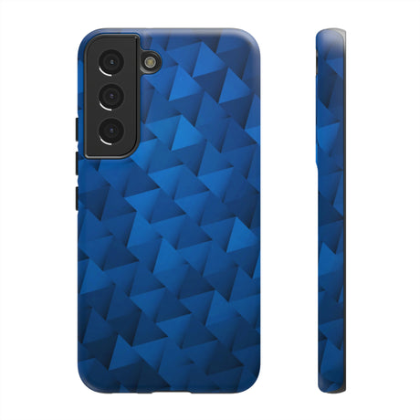 Blue Geometric Android Case (Protective) Samsung Galaxy S22 Matte Phone Case