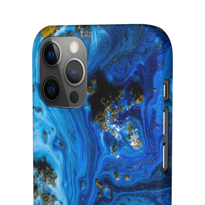 Blue Ice Melt Ink Art iPhone Case (Slim) Phone Case