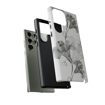 Lily Flower Monochrome Android Case (Protective) Phone Case