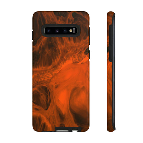 Red Flame Ink Art Android Case (Protective) Samsung Galaxy S10 Glossy Phone Case