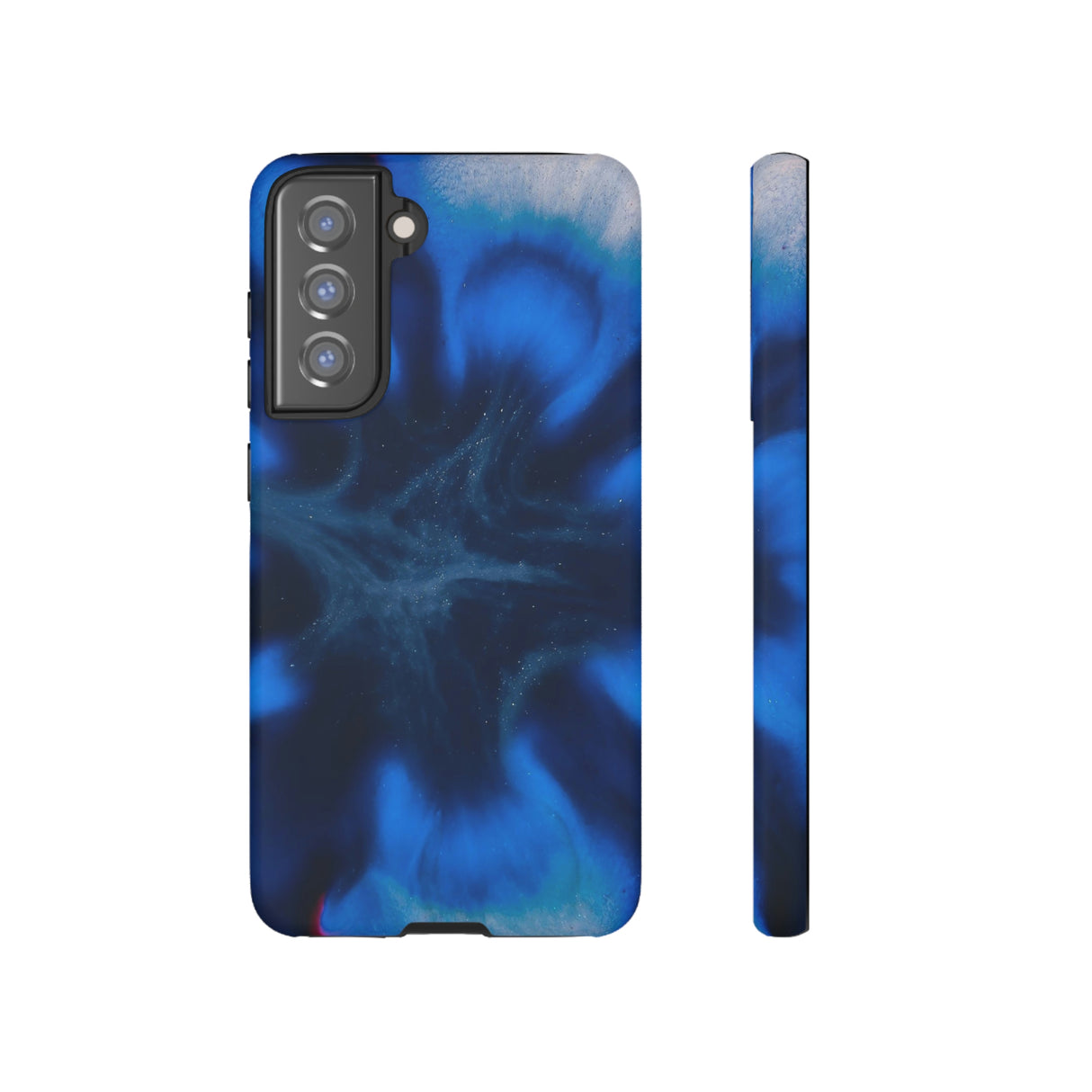 Blue Star Marble Ink Art Android Case (Protective) Samsung Galaxy S21 FE Matte Phone Case