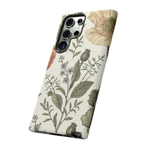 Poppy Brown Vintage Flower Samsung Case (Protective) Phone Case