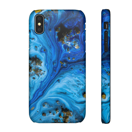 Blue Ice Melt Ink Art iPhone Case (Slim) iPhone X Matte Phone Case