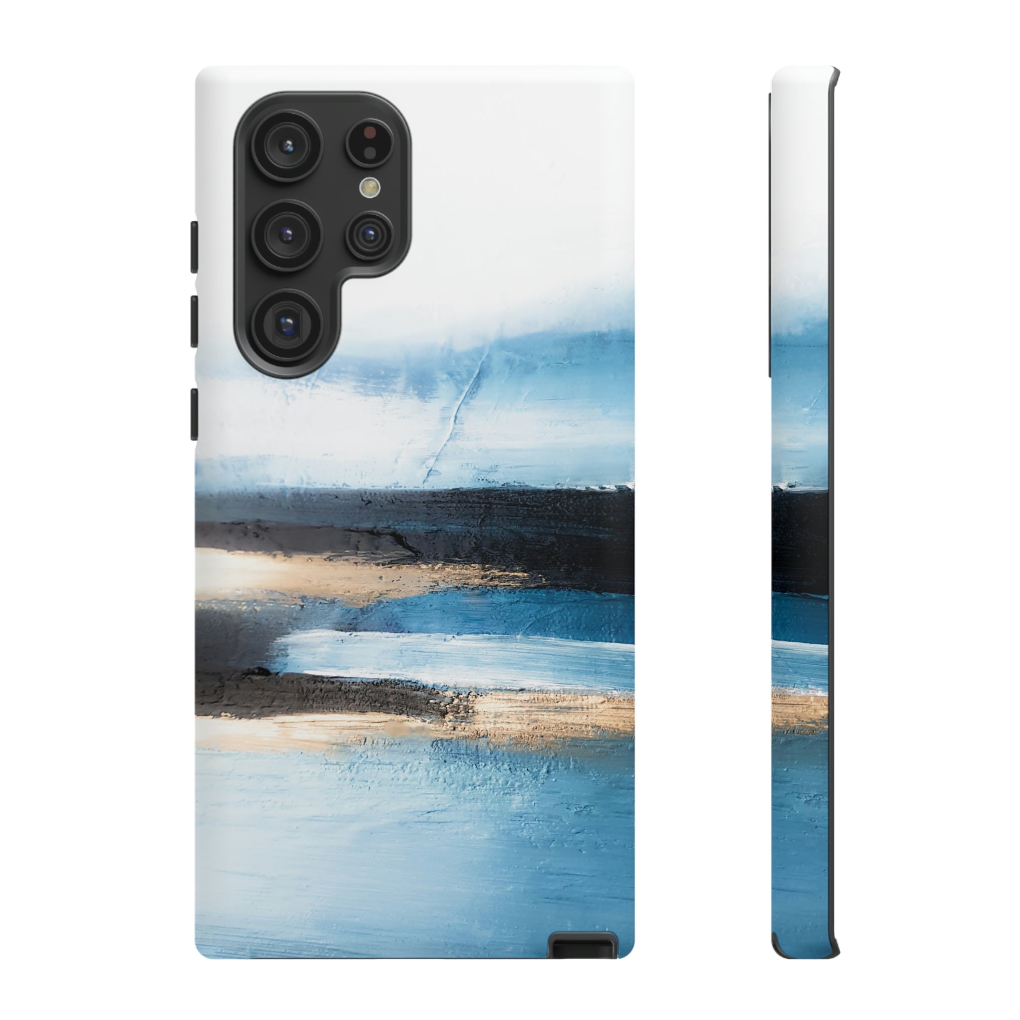 Abstract Blue Oil Painting Android Case (Protective) Samsung Galaxy S22 Ultra Matte Phone Case