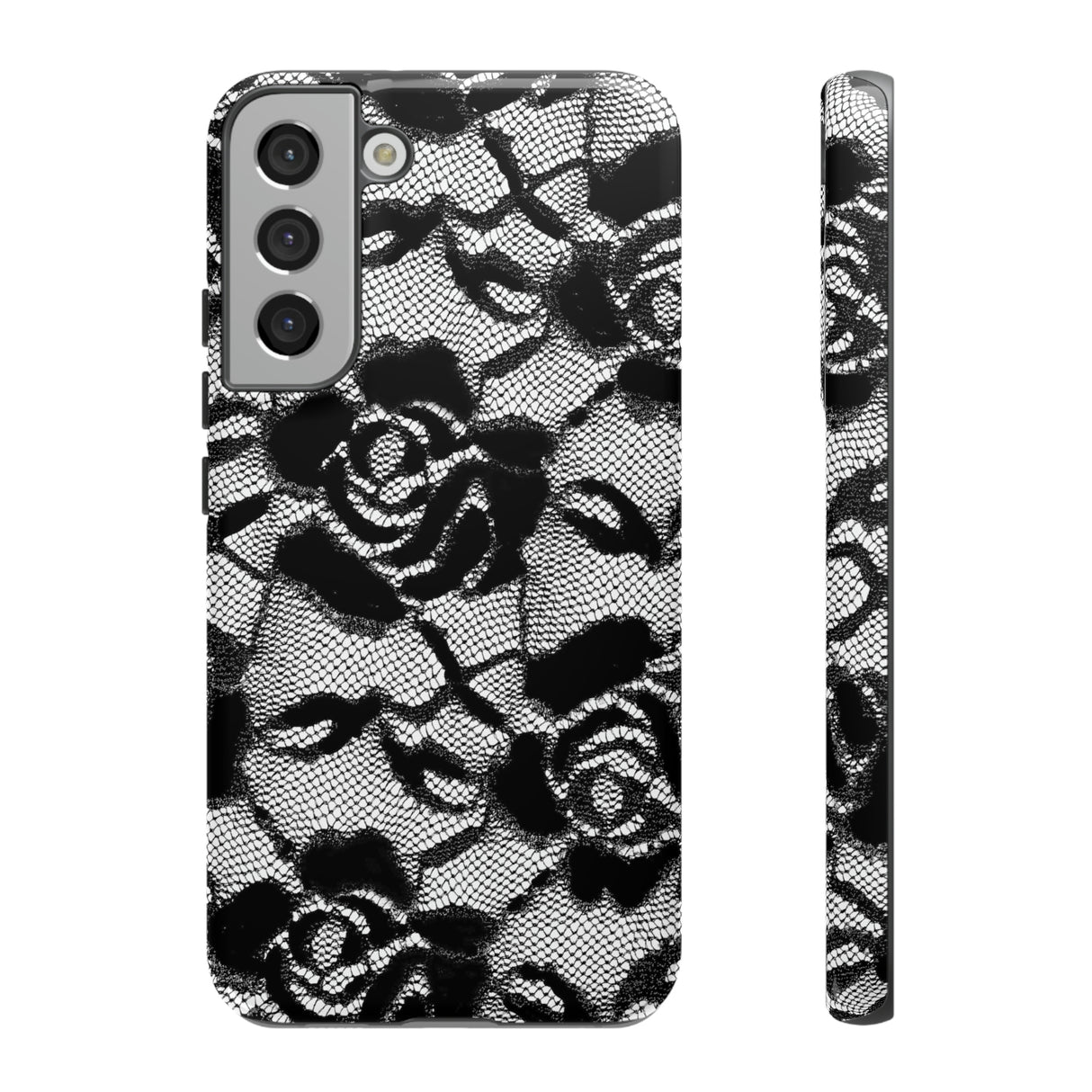 Black Rose Lace Gothic Flower Samsung Case (Protective) Samsung Galaxy S22 Plus Glossy Phone Case