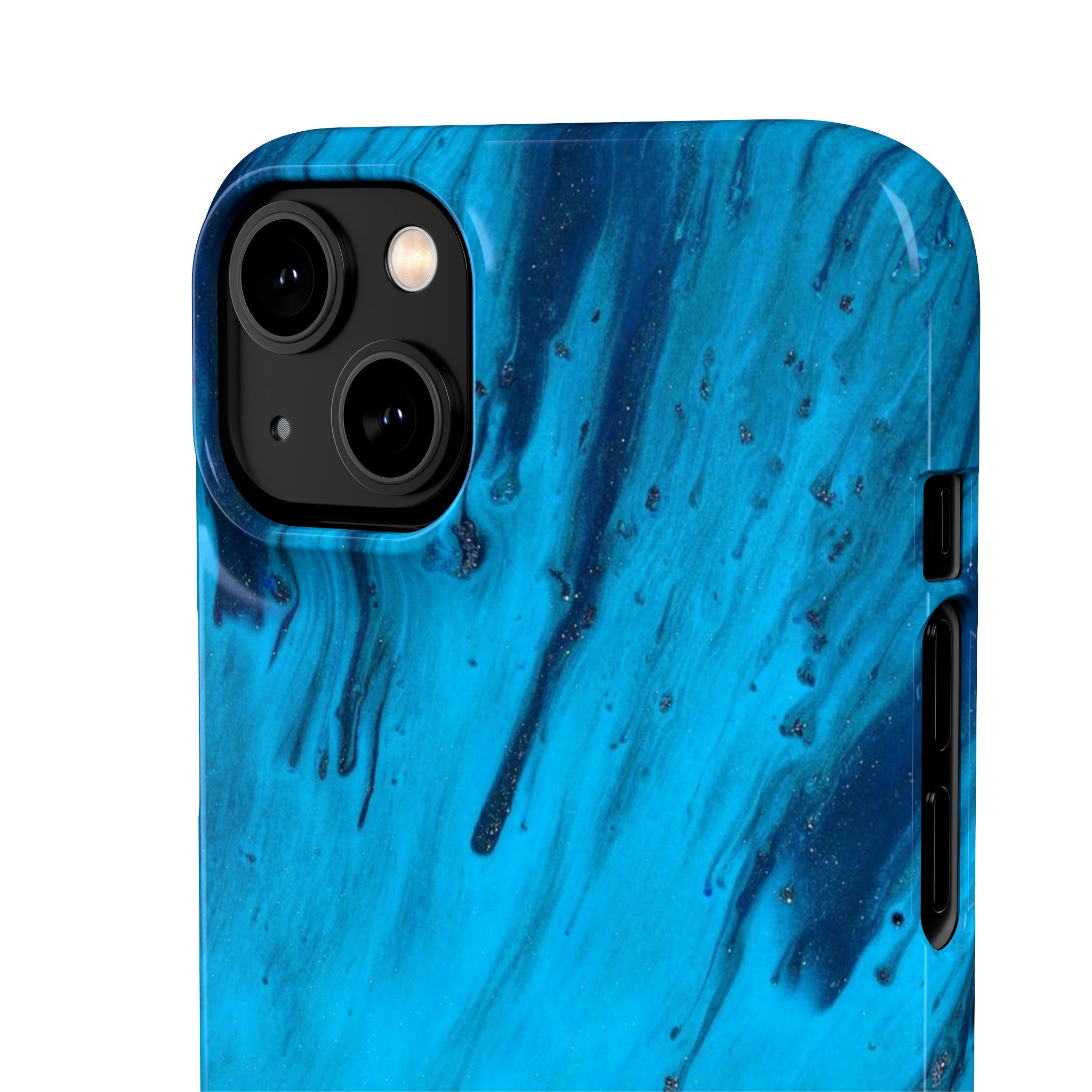 Light Blue Ink Art iPhone Case (Slim) Phone Case