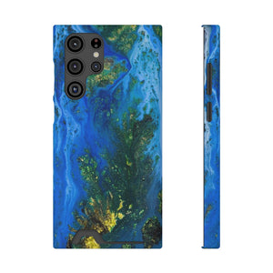 Blue Globe Ink Art Android Case (Card) Samsung Galaxy S22 Ultra Matte With gift packaging Phone Case