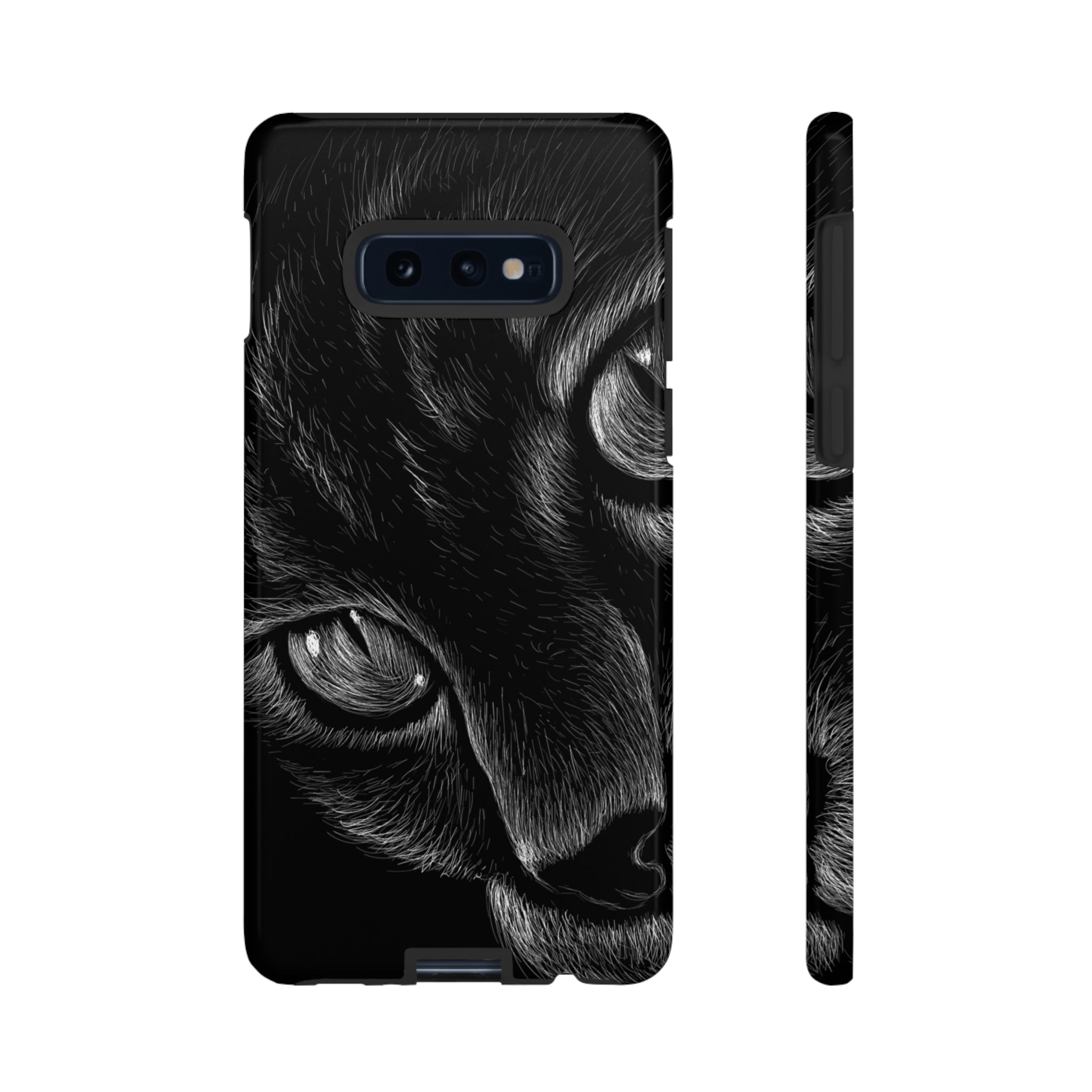 Pencil Drawing Cat Android Case (Protective) Samsung Galaxy S10E Glossy Phone Case