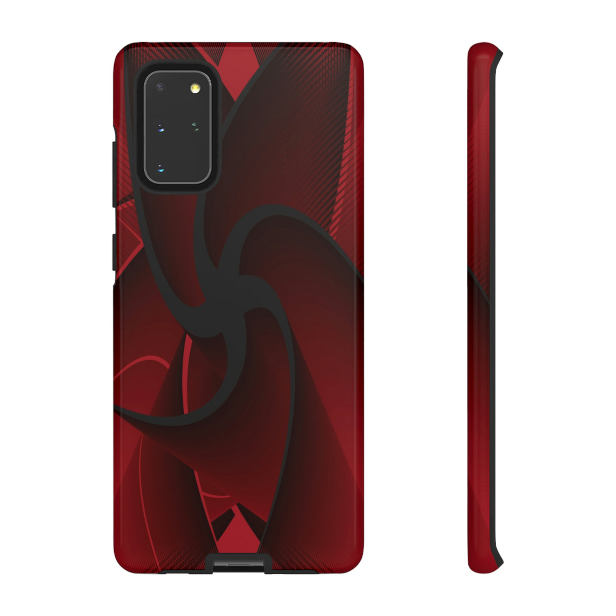 Red Liquid Spiral Android Case (Protective) Samsung Galaxy S20+ Glossy Phone Case