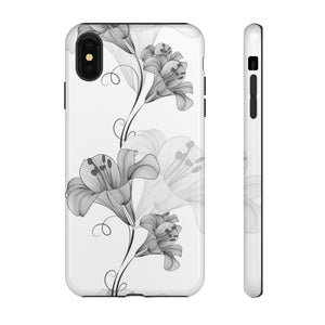 Lily Flower Monochrome iPhone Case (Protective) iPhone XS MAX Glossy Phone Case