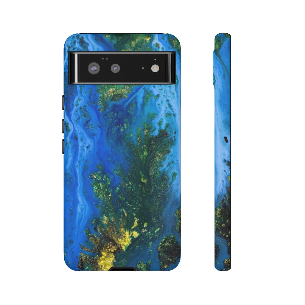 Blue Globe Ink Art Android Case (Protective) Google Pixel 6 Matte Phone Case