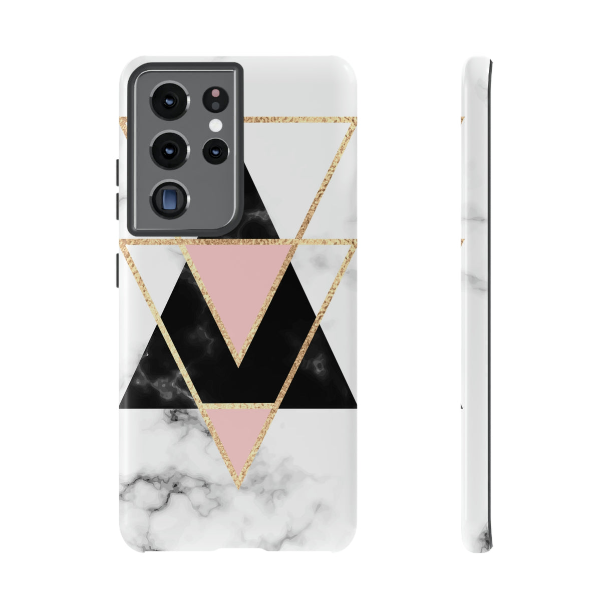 Marble Triangles Android Case (Protective) Samsung Galaxy S21 Ultra Glossy Phone Case