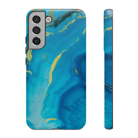 Blue Watercolor Android Case (Protective) Samsung Galaxy S22 Plus Glossy Phone Case