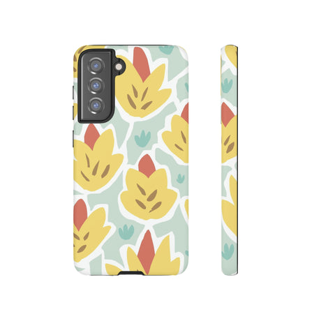 Summer Yellow Happy Flower Samsung Case (Protective) Samsung Galaxy S21 FE Matte Phone Case