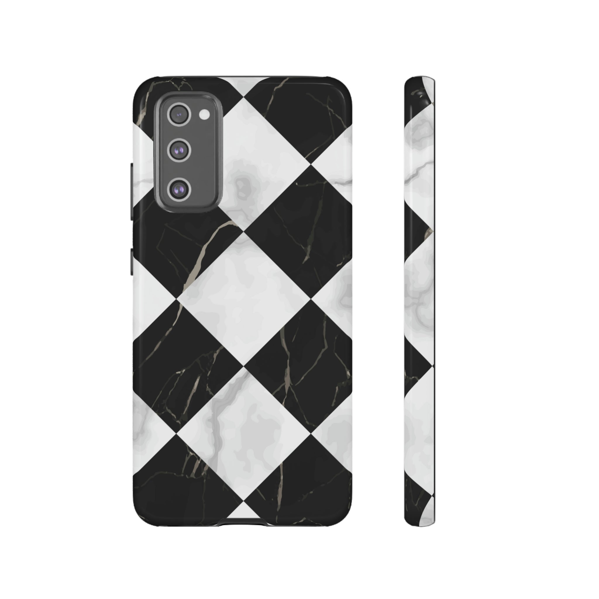 Check Marble Android Case (Protective) Samsung Galaxy S20 FE Glossy Phone Case