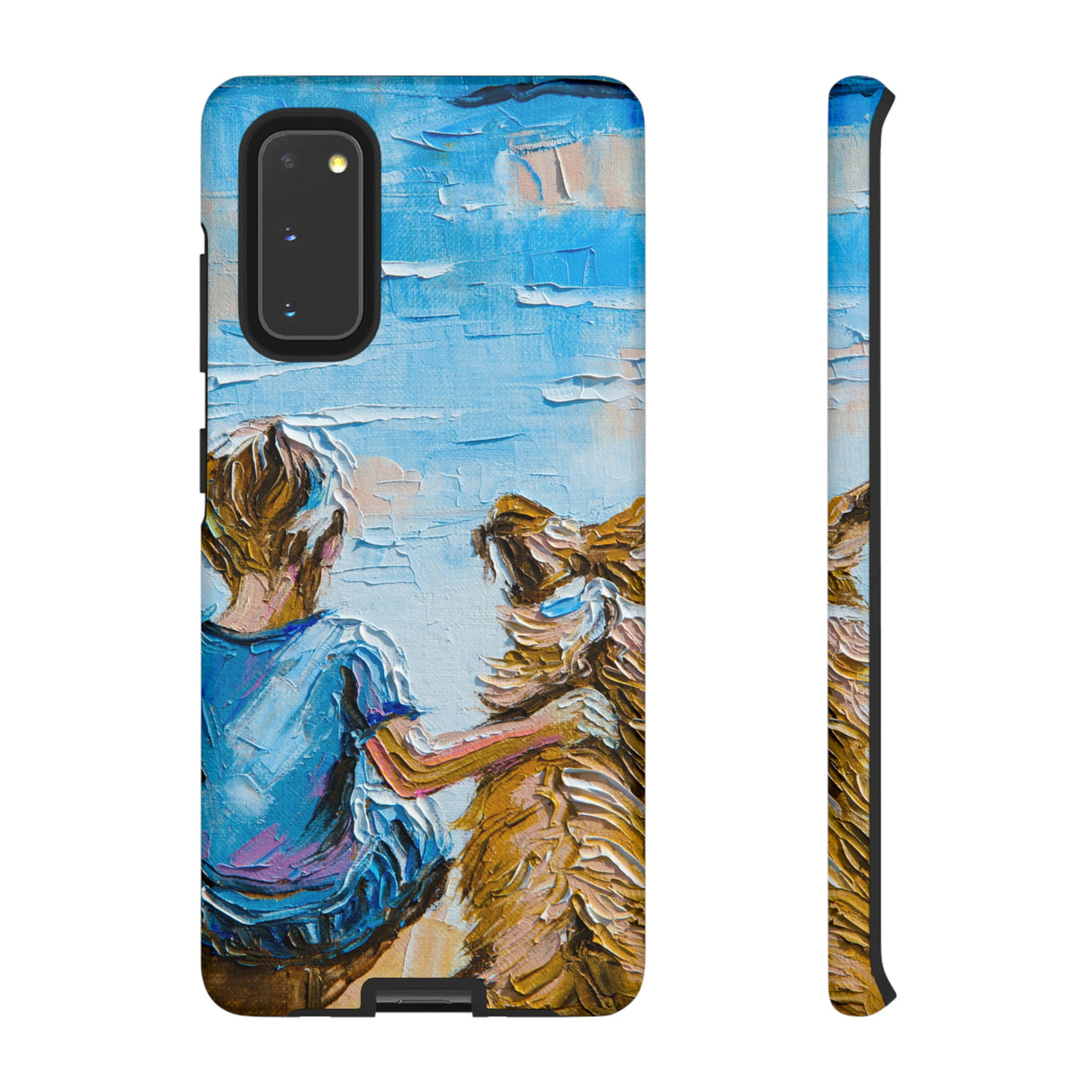 Boy with Dog Android Case (Protective) Samsung Galaxy S20 Matte Phone Case