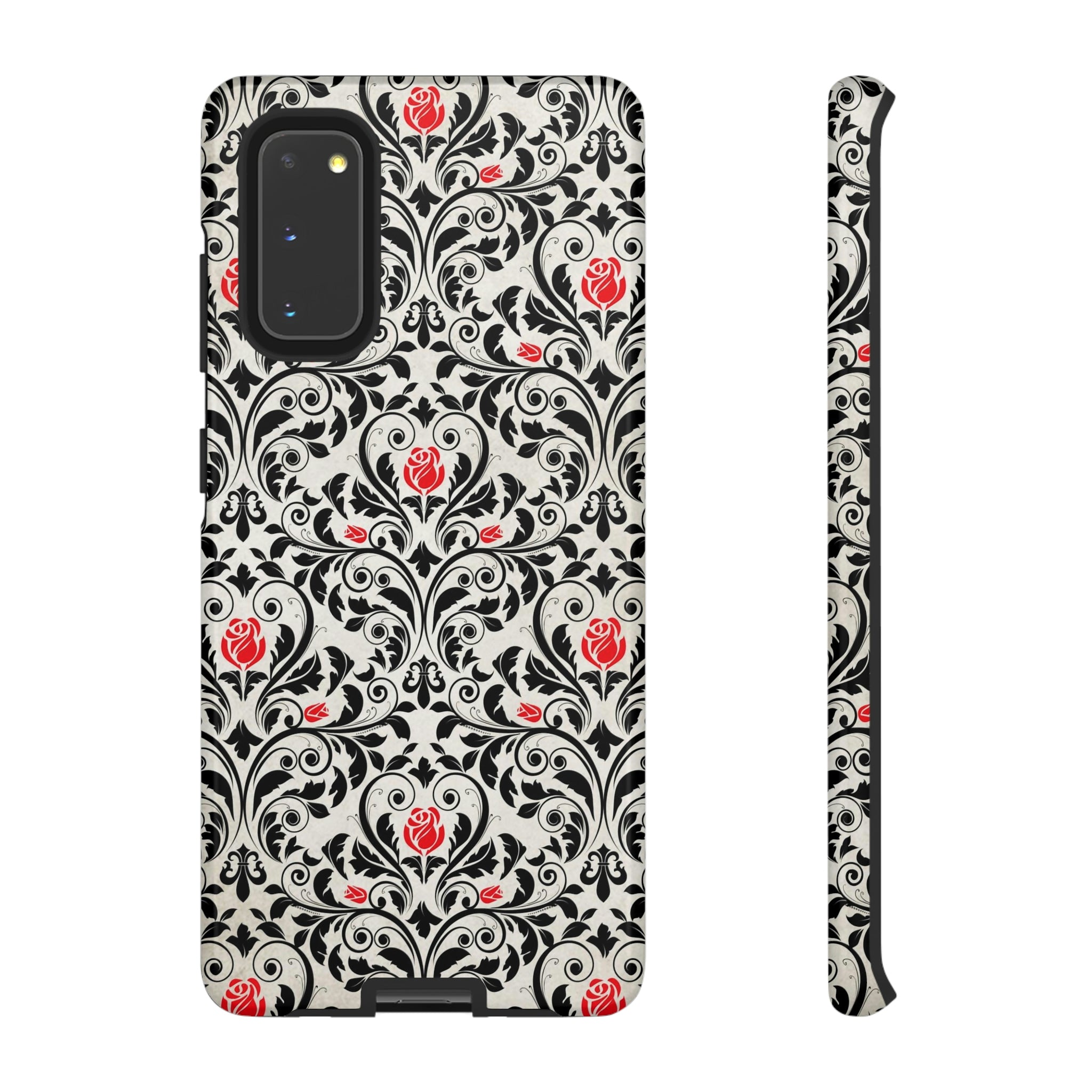 Black Rose Gothic Flower Samsung Case (Protective) Samsung Galaxy S20 Glossy Phone Case