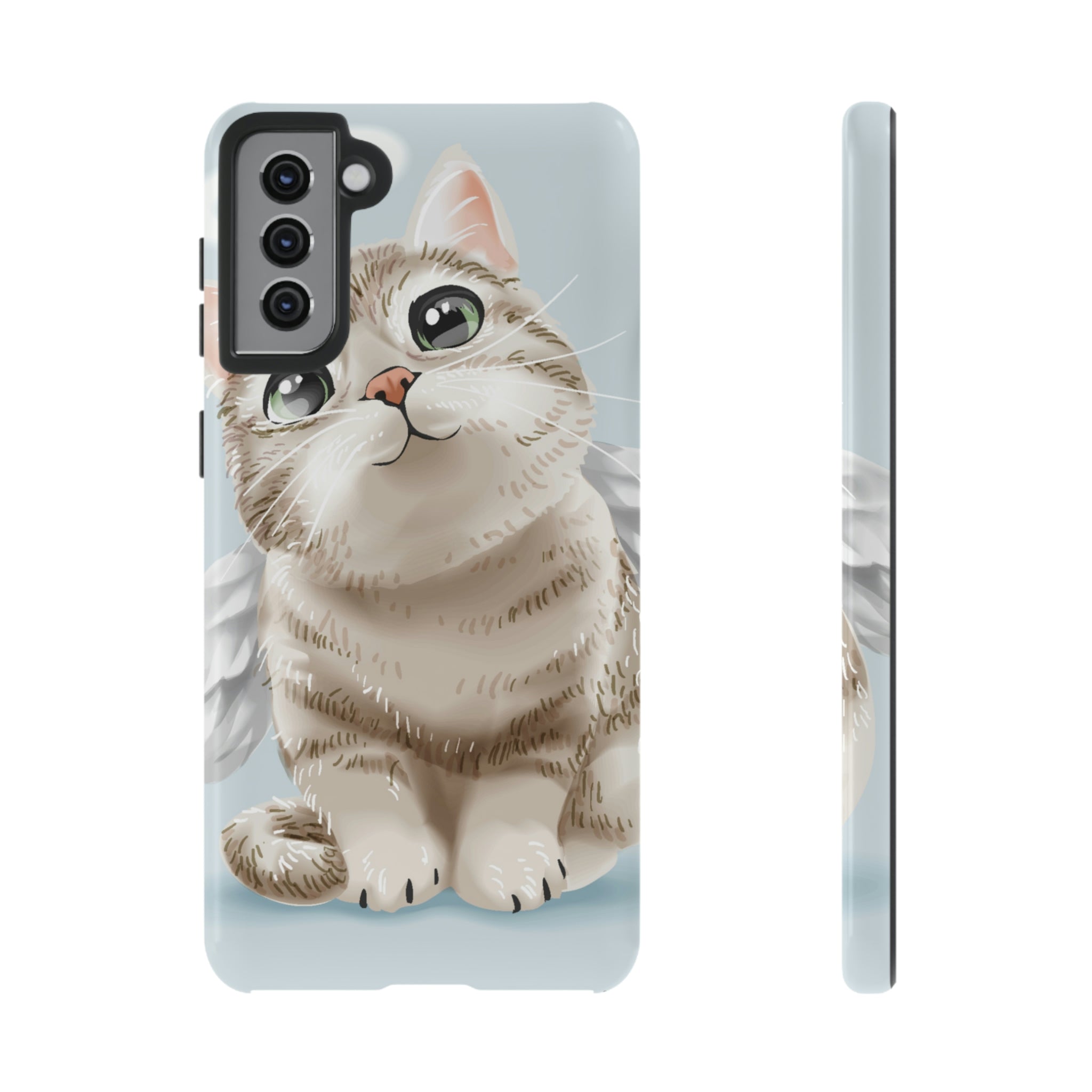 Cute Angel Cat Android Case (Protective) Samsung Galaxy S21 Plus Glossy Phone Case