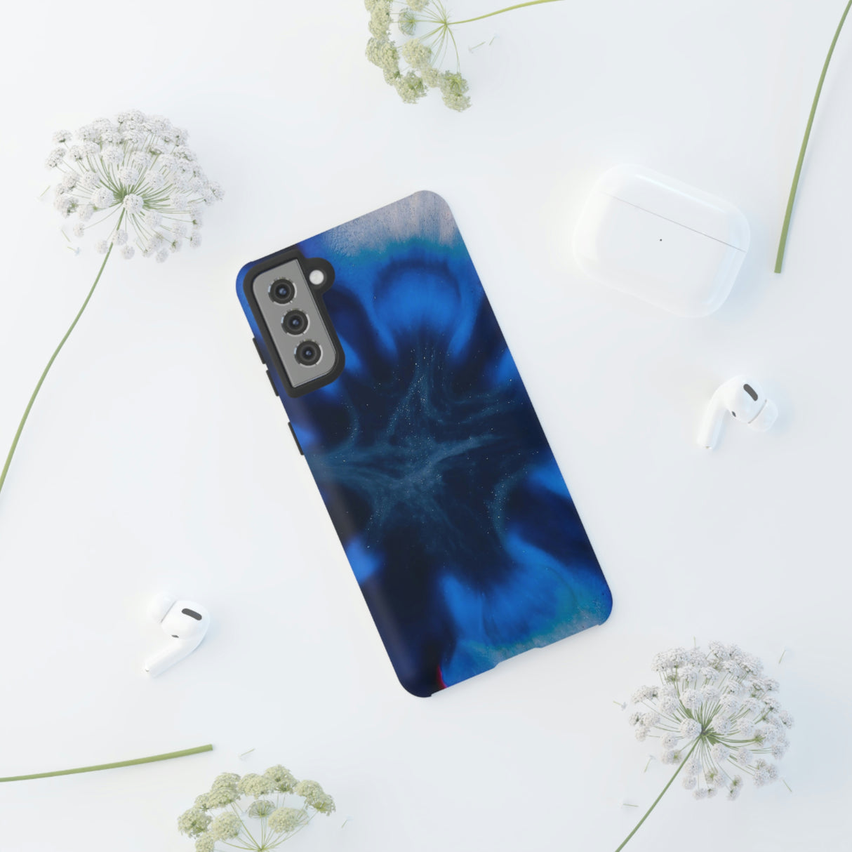 Blue Star Marble Ink Art Android Case (Protective) Phone Case