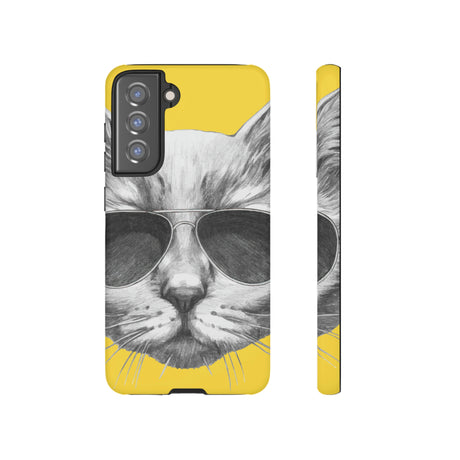 Cool Cat Portrait Android Case (Protective) Samsung Galaxy S21 FE Matte Phone Case