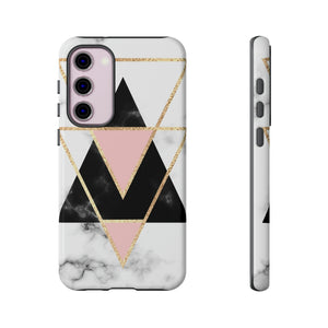 Marble Triangles Android Case (Protective) Samsung Galaxy S23 Plus Glossy Phone Case