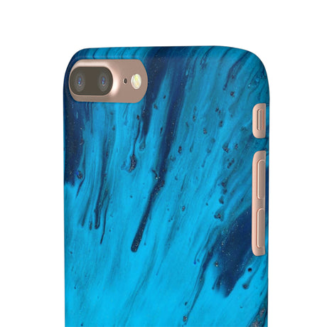 Light Blue Ink Art iPhone Case (Slim) Phone Case