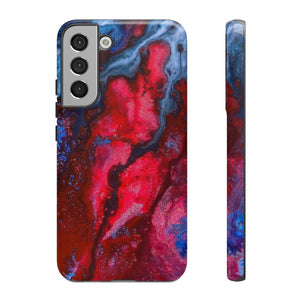 Neon Red Ink Art Android Case (Protective) Samsung Galaxy S22 Plus Glossy Phone Case