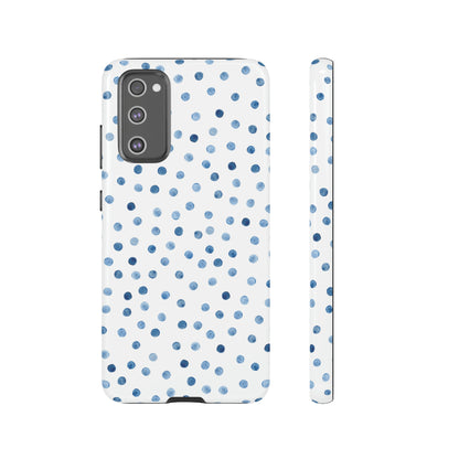 Blue Dots Pattern Android Case (Protective) Samsung Galaxy S20 FE Glossy Phone Case