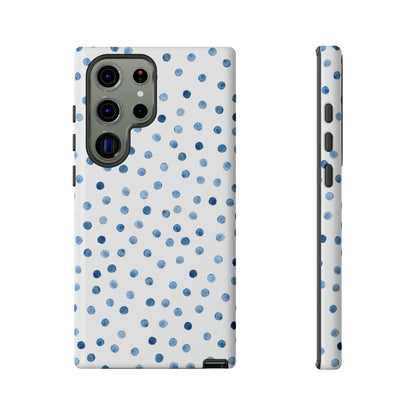 Blue Dots Pattern Android Case (Protective) Samsung Galaxy S23 Ultra Glossy Phone Case