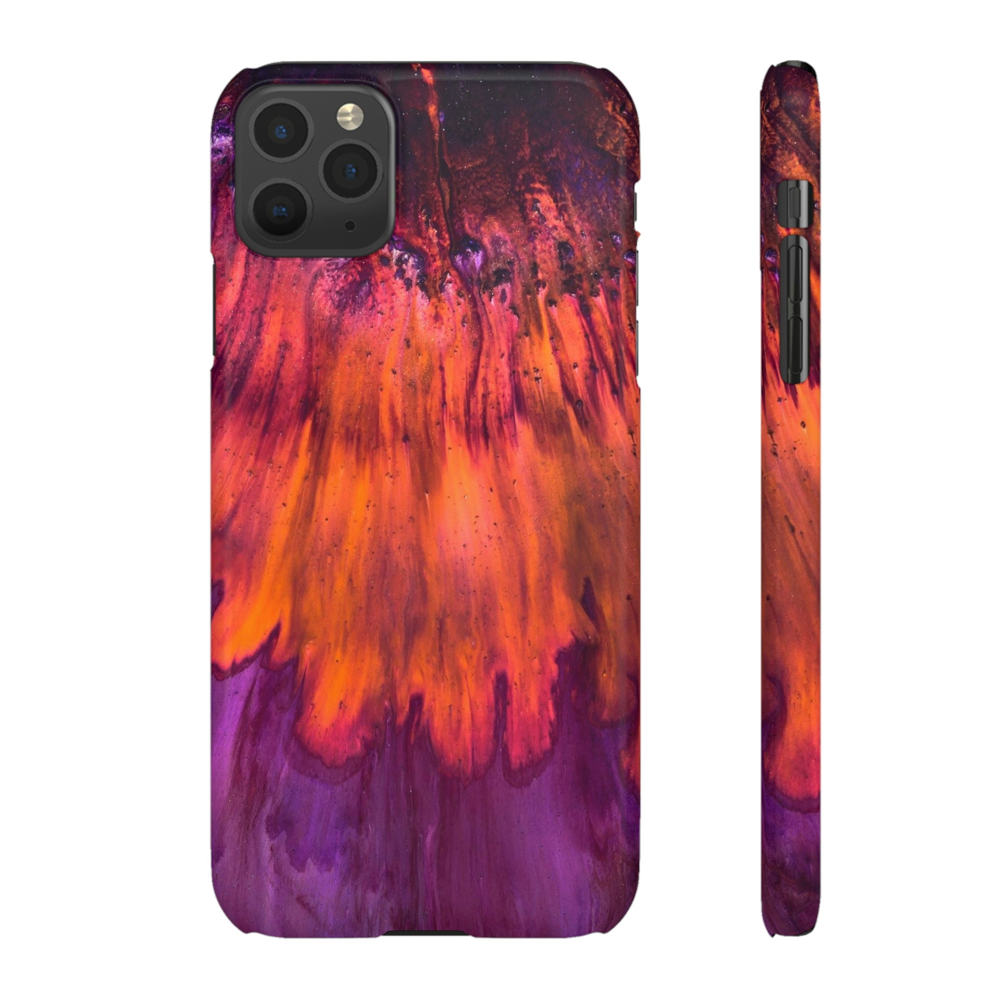 Orange Flow Ink Art iPhone Case (Slim) iPhone 11 Pro Max Glossy Phone Case