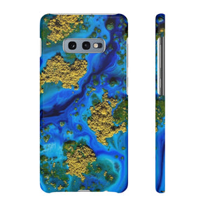 Blue Clear Ocean Ink Art Android Case (Slim) Samsung Galaxy S10E Glossy Phone Case