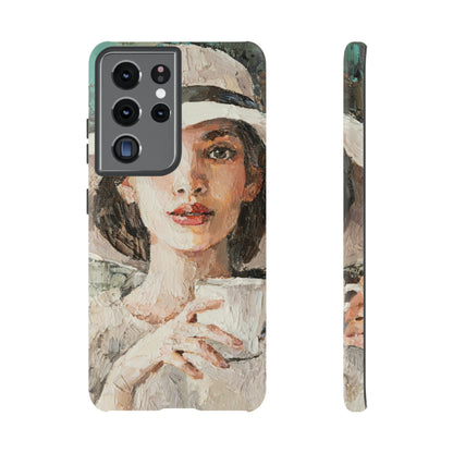 Lady White Hat Android Case (Protective) Samsung Galaxy S21 Ultra Matte Phone Case