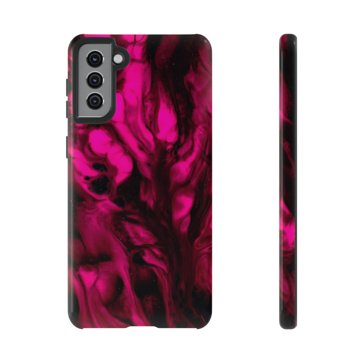 Bright Pink Ink Art Android Case (Protective) Samsung Galaxy S21 Plus Glossy Phone Case