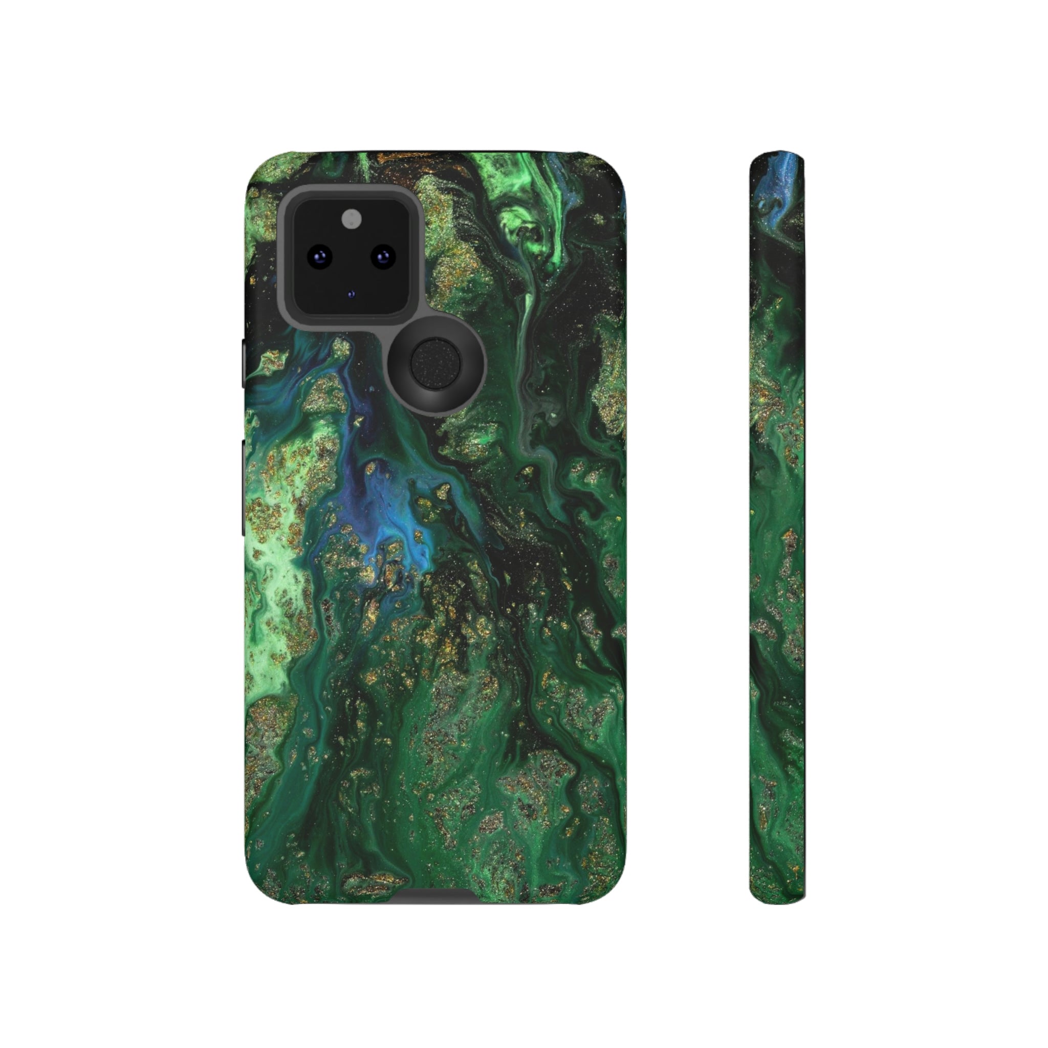 Green Liquid Marble Ink Art Android Case (Protective) Google Pixel 5 5G Matte Phone Case