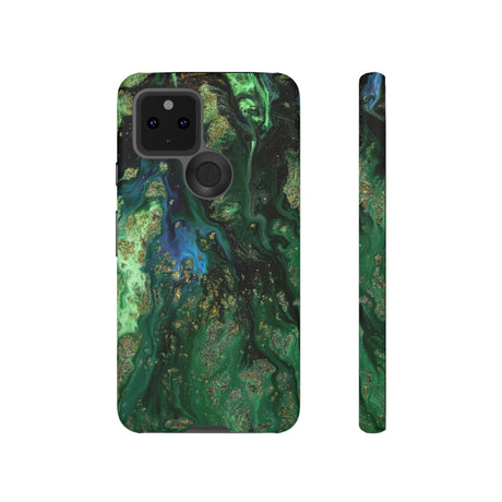 Green Liquid Marble Ink Art Android Case (Protective) Google Pixel 5 5G Matte Phone Case