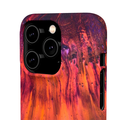 Orange Flow Ink Art iPhone Case (Slim) Phone Case