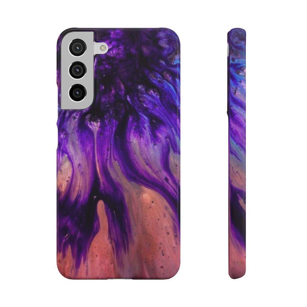 Purple Flow Ink Art Android Case (Slim) Samsung Galaxy S22 Plus Glossy Phone Case