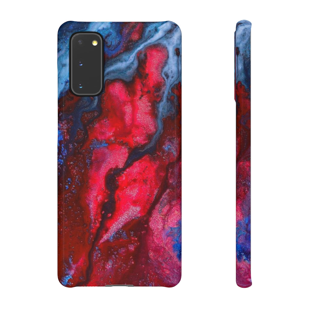 Neon Red Ink Art Android Case (Slim) Samsung Galaxy S20 Glossy Phone Case