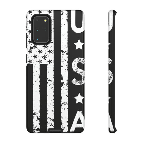 Black n White U.S Flag Android Case (Protective) Samsung Galaxy S20+ Glossy Phone Case