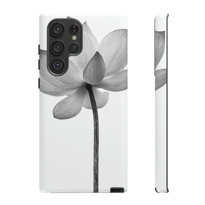 Black White Lotus Android Case (Protective) Samsung Galaxy S22 Ultra Matte Phone Case