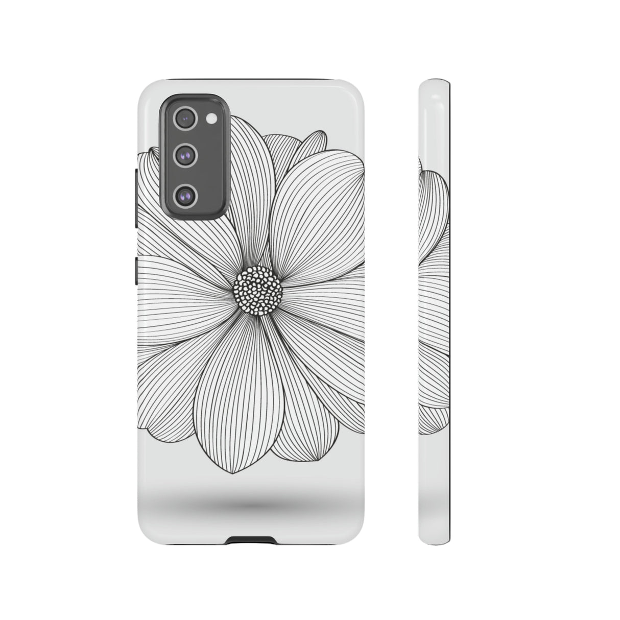 Black n White Dahlia Android Case (Protective) Samsung Galaxy S20 FE Glossy Phone Case