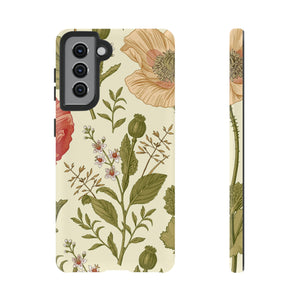 Poppy Red Vintage Flower Samsung Case (Protective) Samsung Galaxy S21 Matte Phone Case