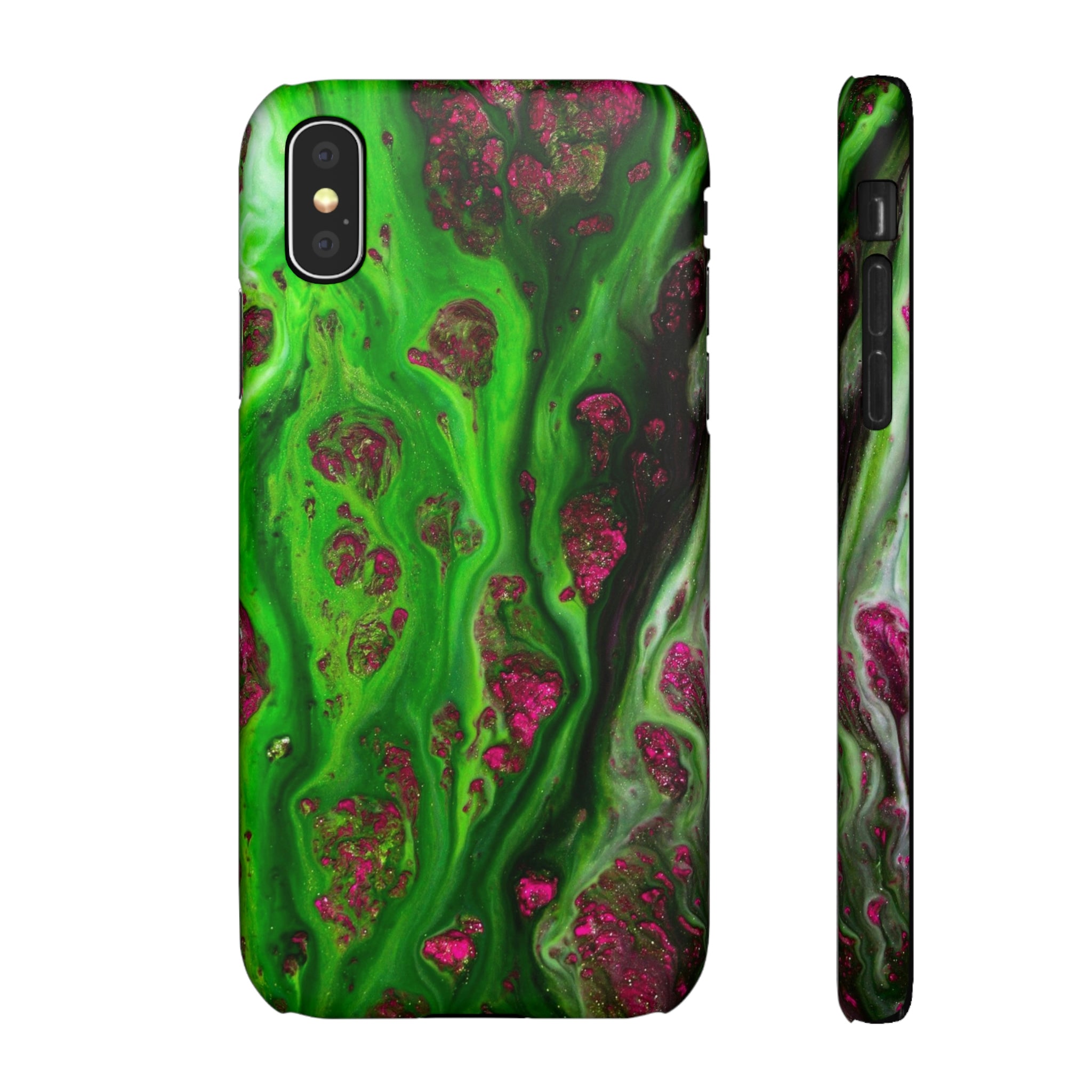 Toxic Green Ink Art iPhone Case (Slim) iPhone X Matte Phone Case