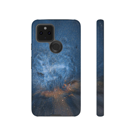 Blue Stardust Ink Art Android Case (Protective) Google Pixel 5 5G Glossy Phone Case