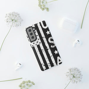 Black n White U.S Flag Android Case (Protective) Phone Case