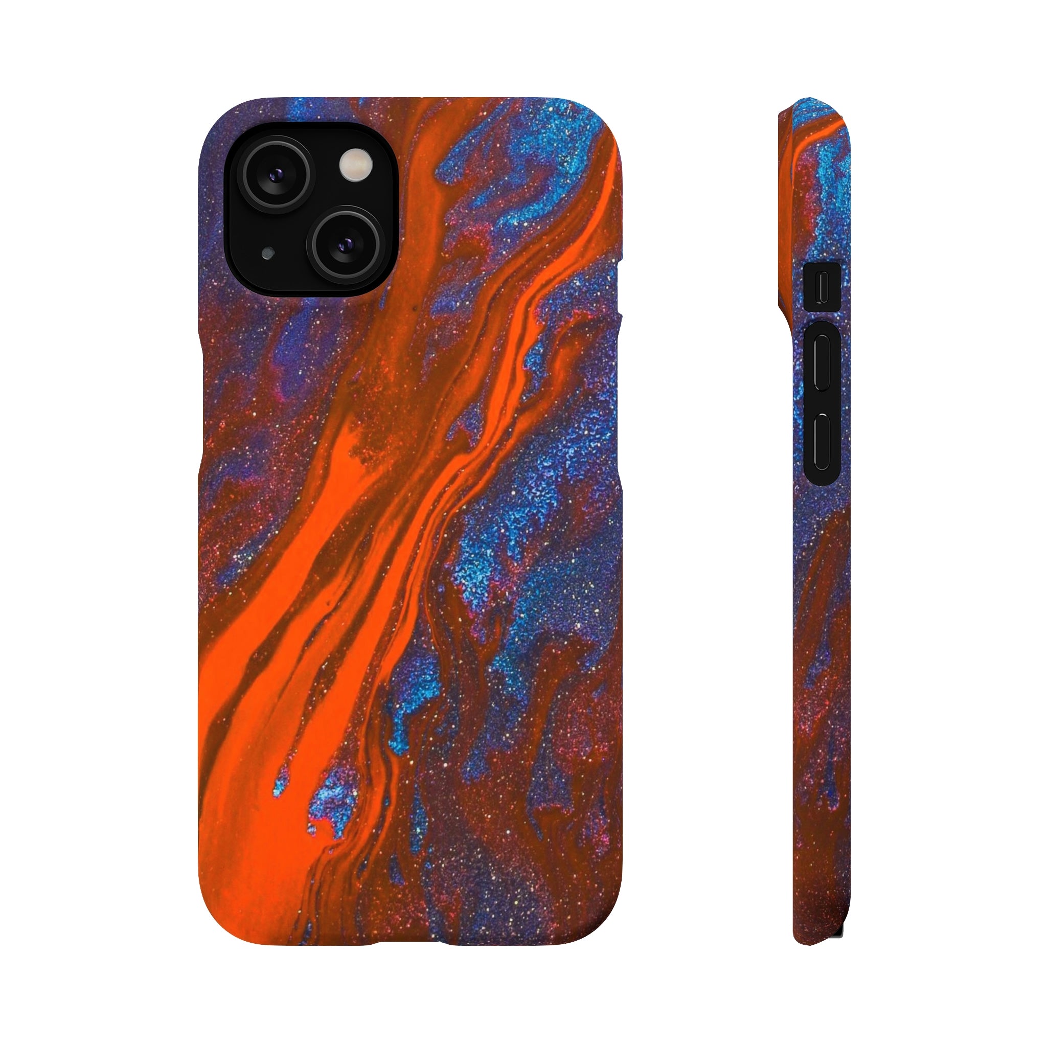 Orange Spikes Ink Art iPhone Case (Slim) iPhone 14 Matte Phone Case