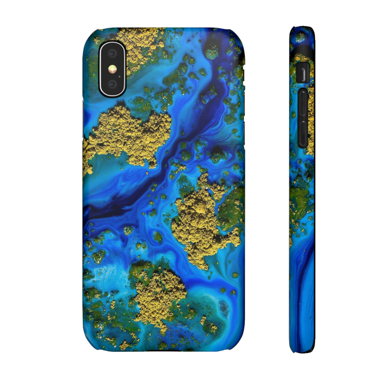 Blue Clear Ocean Ink Art iPhone Case (Slim) iPhone X Matte Phone Case