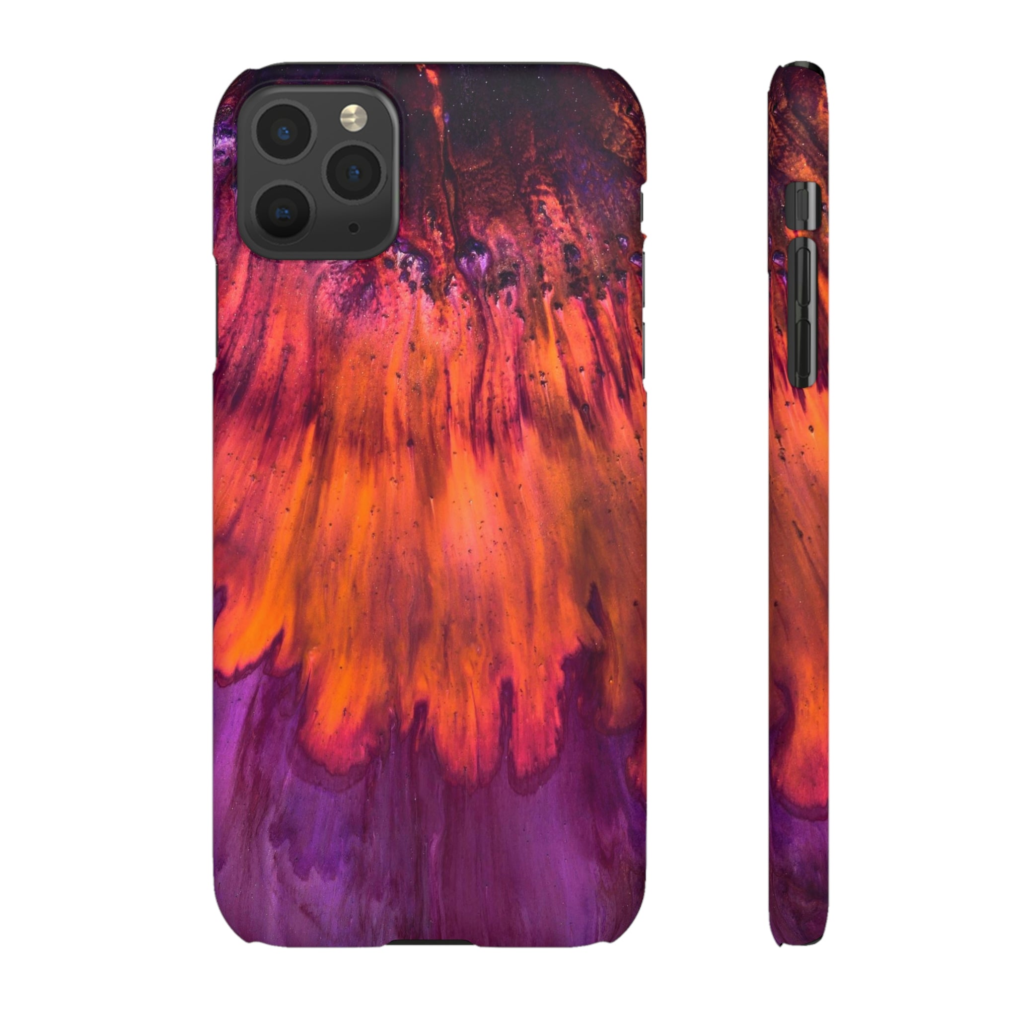 Orange Flow Ink Art iPhone Case (Slim) iPhone 11 Pro Max Matte Phone Case