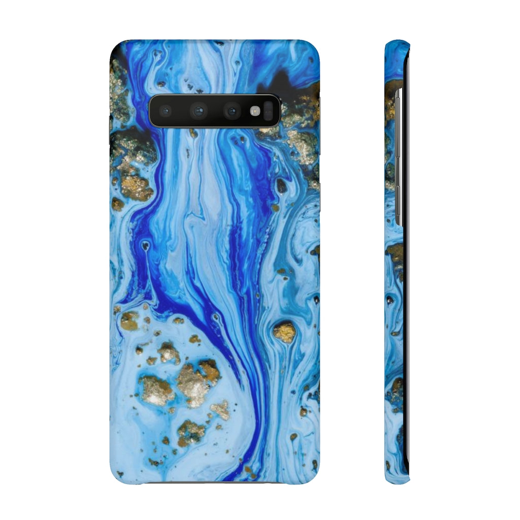 Blue Ice Ink Art Android Case (Slim) Samsung Galaxy S10 Matte Phone Case