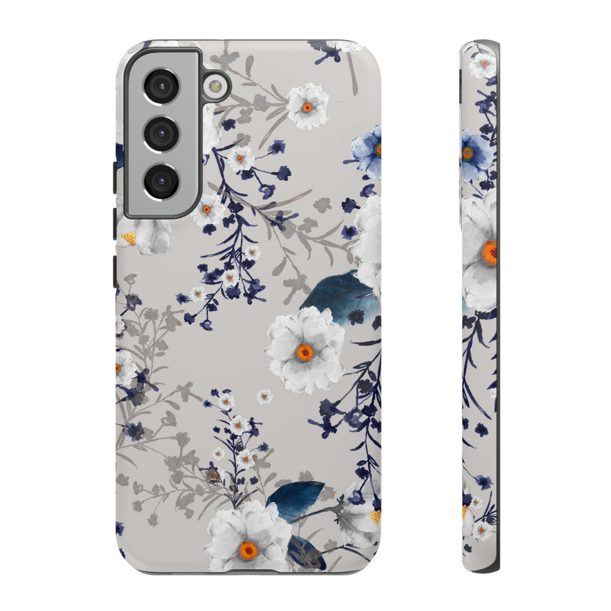 Blue Summerflowers Android Case (Protective) Samsung Galaxy S22 Plus Matte Phone Case